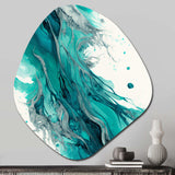 Turquoise Waves In Paradise VII - Asymmetric Metal Wall Art