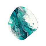 Turquoise Waves In Paradise VII - Asymmetric Metal Wall Art