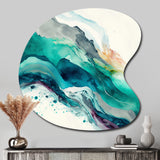 Celebrations In Turquoise Shades Of Blue II - Asymmetric Metal Wall Art