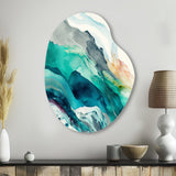 Celebrations In Turquoise Shades Of Blue II - Asymmetric Metal Wall Art