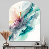 Celebrations In Turquoise Shades Of Blue III - Asymmetric Metal Wall Art