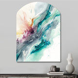 Celebrations In Turquoise Shades Of Blue III - Asymmetric Metal Wall Art