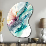 Celebrations In Turquoise Shades Of Blue III - Asymmetric Metal Wall Art