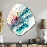 Celebrations In Turquoise Shades Of Blue III - Asymmetric Metal Wall Art