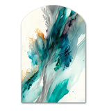 Celebrations In Turquoise Shades Of Blue V - Asymmetric Metal Wall Art