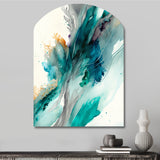 Celebrations In Turquoise Shades Of Blue V - Asymmetric Metal Wall Art