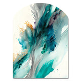 Celebrations In Turquoise Shades Of Blue V - Asymmetric Metal Wall Art