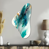 Celebrations In Turquoise Shades Of Blue V - Asymmetric Metal Wall Art