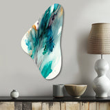 Celebrations In Turquoise Shades Of Blue V - Asymmetric Metal Wall Art