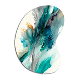 Celebrations In Turquoise Shades Of Blue V - Asymmetric Metal Wall Art