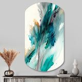 Celebrations In Turquoise Shades Of Blue V - Asymmetric Metal Wall Art