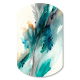 Celebrations In Turquoise Shades Of Blue V - Asymmetric Metal Wall Art