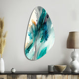 Celebrations In Turquoise Shades Of Blue V - Asymmetric Metal Wall Art