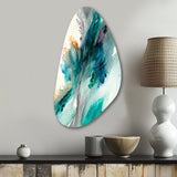 Celebrations In Turquoise Shades Of Blue V - Asymmetric Metal Wall Art