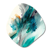 Celebrations In Turquoise Shades Of Blue V - Asymmetric Metal Wall Art