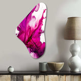 Ancient Mystery In Viva Magenta II - Asymmetric Metal Wall Art