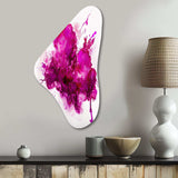 Viva Magenta Secret Wispers III - Asymmetric Metal Wall Art