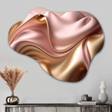 Luscious Liquid Gold In Subdued Pink And Taupe II - Asymmetric Metal Wall Art