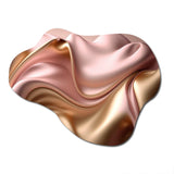 Luscious Liquid Gold In Subdued Pink And Taupe II - Asymmetric Metal Wall Art