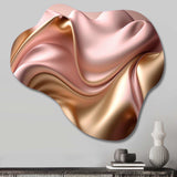 Luscious Liquid Gold In Subdued Pink And Taupe II - Asymmetric Metal Wall Art