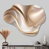 Luscious Liquid Gold In Subdued Pink And Taupe VIII - Asymmetric Metal Wall Art