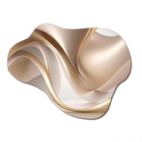 Luscious Liquid Gold In Subdued Pink And Taupe VIII - Asymmetric Metal Wall Art