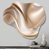 Luscious Liquid Gold In Subdued Pink And Taupe VIII - Asymmetric Metal Wall Art