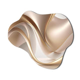 Luscious Liquid Gold In Subdued Pink And Taupe VIII - Asymmetric Metal Wall Art