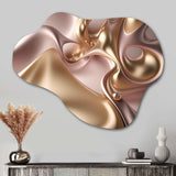 Subtle Sophistication In Exquisite Pink And Gold X - Asymmetric Metal Wall Art