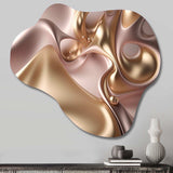 Subtle Sophistication In Exquisite Pink And Gold X - Asymmetric Metal Wall Art