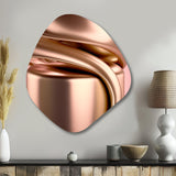 Minimal Liquid Gold And Taupe Waves I - Asymmetric Metal Wall Art