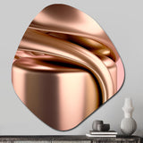 Minimal Liquid Gold And Taupe Waves I - Asymmetric Metal Wall Art