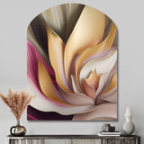 Minimal Liquid Gold And Taupe Waves V - Asymmetric Metal Wall Art