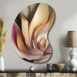 Minimal Liquid Gold And Taupe Waves V - Asymmetric Metal Wall Art