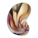 Minimal Liquid Gold And Taupe Waves V - Asymmetric Metal Wall Art