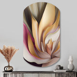 Minimal Liquid Gold And Taupe Waves V - Asymmetric Metal Wall Art