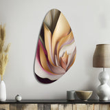 Minimal Liquid Gold And Taupe Waves V - Asymmetric Metal Wall Art