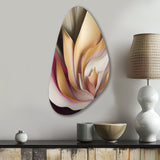 Minimal Liquid Gold And Taupe Waves V - Asymmetric Metal Wall Art