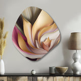 Minimal Liquid Gold And Taupe Waves V - Asymmetric Metal Wall Art