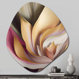 Minimal Liquid Gold And Taupe Waves V - Asymmetric Metal Wall Art