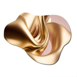 Smooth Liquid Gold In Soft Shades Of Gold And Taupe II - Asymmetric Metal Wall Art