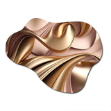 Smooth Liquid Gold In Soft Shades Of Gold And Taupe IV - Asymmetric Metal Wall Art