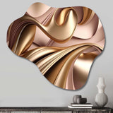 Smooth Liquid Gold In Soft Shades Of Gold And Taupe IV - Asymmetric Metal Wall Art