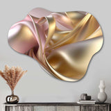 Smooth Liquid Gold In Soft Shades Of Gold And Taupe VII - Asymmetric Metal Wall Art