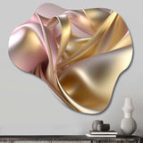 Smooth Liquid Gold In Soft Shades Of Gold And Taupe VII - Asymmetric Metal Wall Art