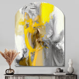 Mustard Yellow And Vivid Gray I - Asymmetric Metal Wall Art