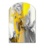 Mustard Yellow And Vivid Gray I - Asymmetric Metal Wall Art