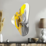 Mustard Yellow And Vivid Gray I - Asymmetric Metal Wall Art