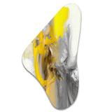 Mustard Yellow And Vivid Gray I - Asymmetric Metal Wall Art