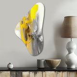 Mustard Yellow And Vivid Gray I - Asymmetric Metal Wall Art